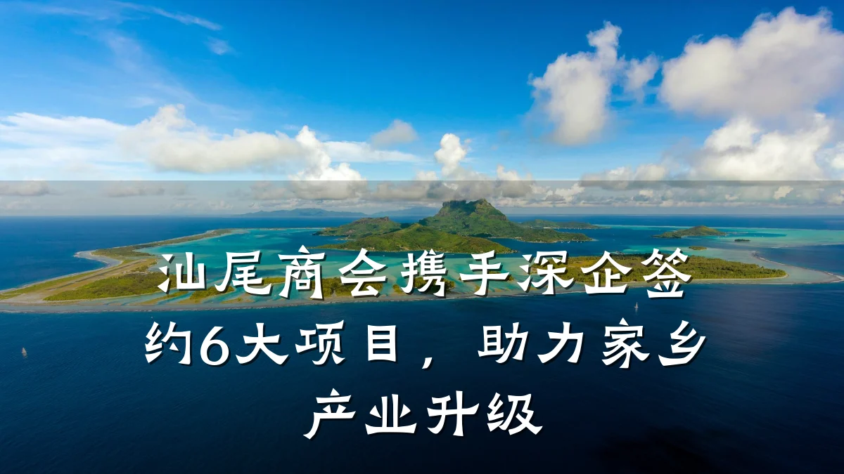 汕尾商会携手深企签约6大项目,助力家乡产业升级