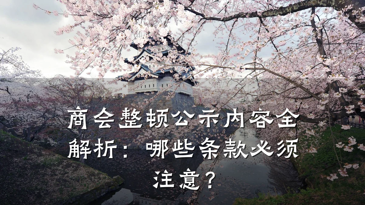 商会整顿公示内容全解析:哪些条款必须注意?