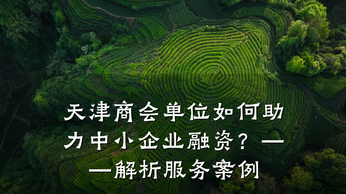 天津商会单位如何助力中小企业融资？——解析服务案例