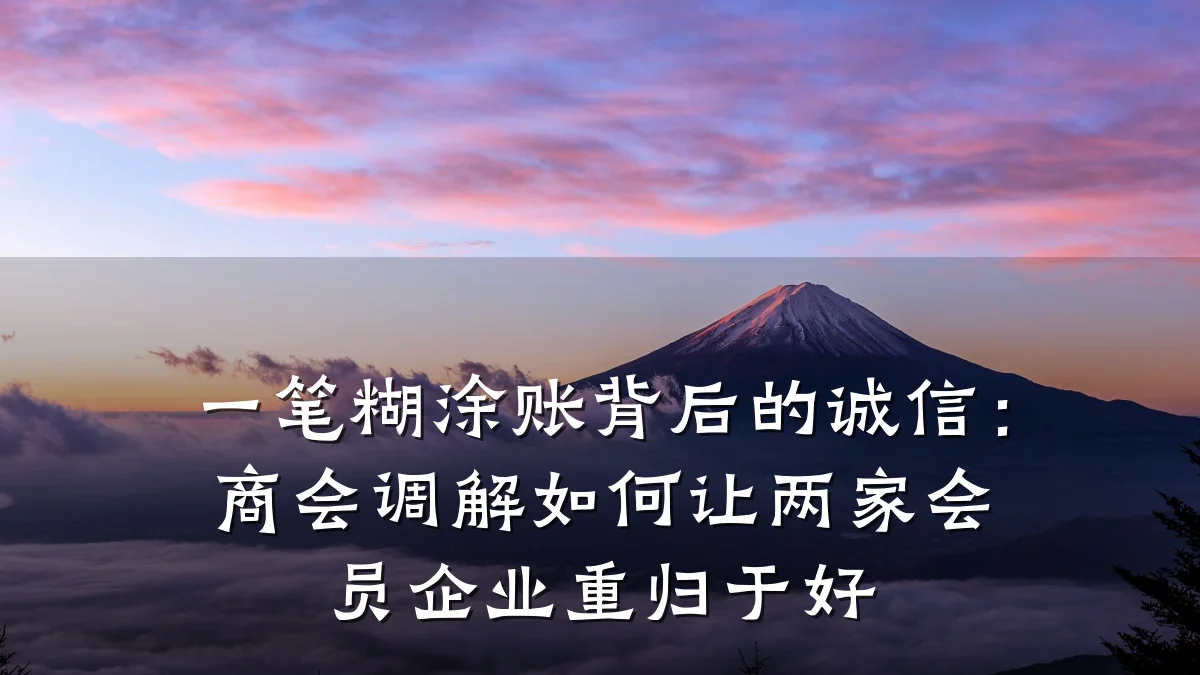 一笔糊涂账背后的诚信:商会调解如何让两家会员企业重归于好