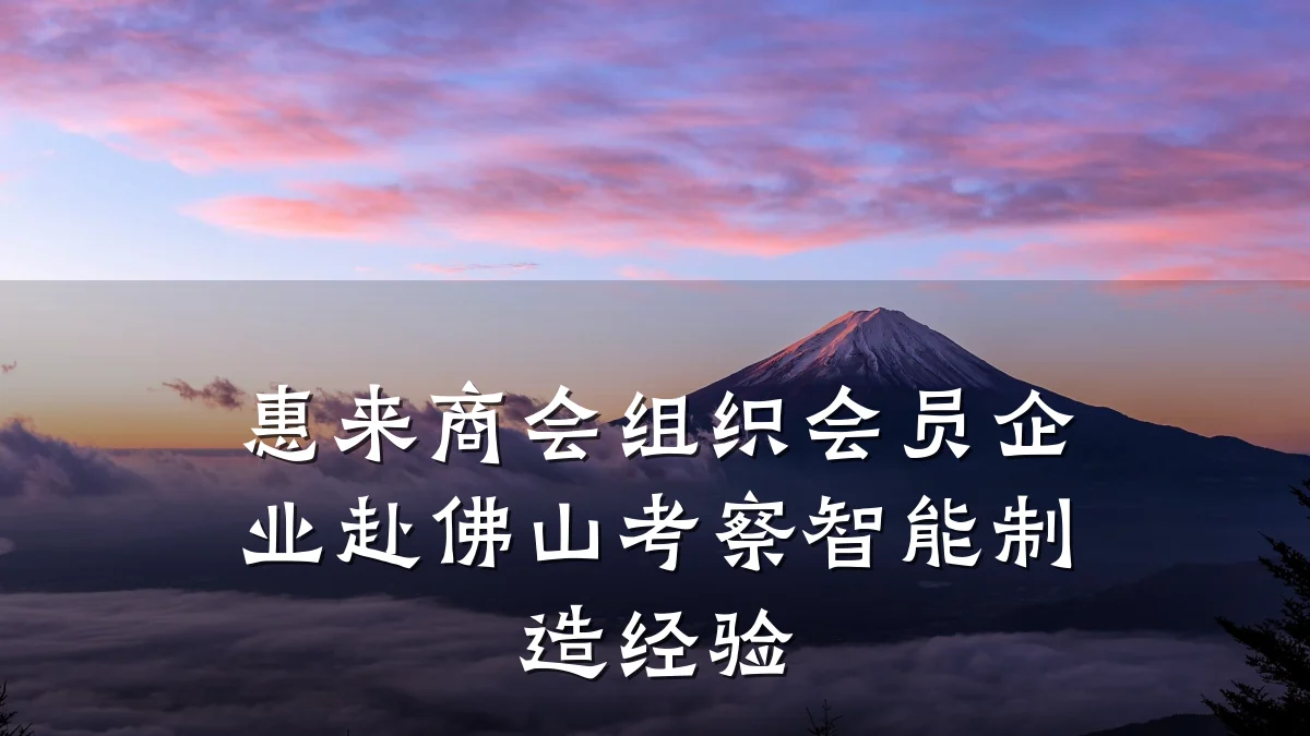惠来商会组织会员企业赴佛山考察智能制造经验