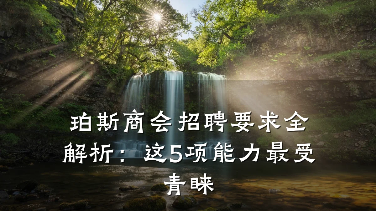 珀斯商会招聘要求全解析:这5项能力最受青睐