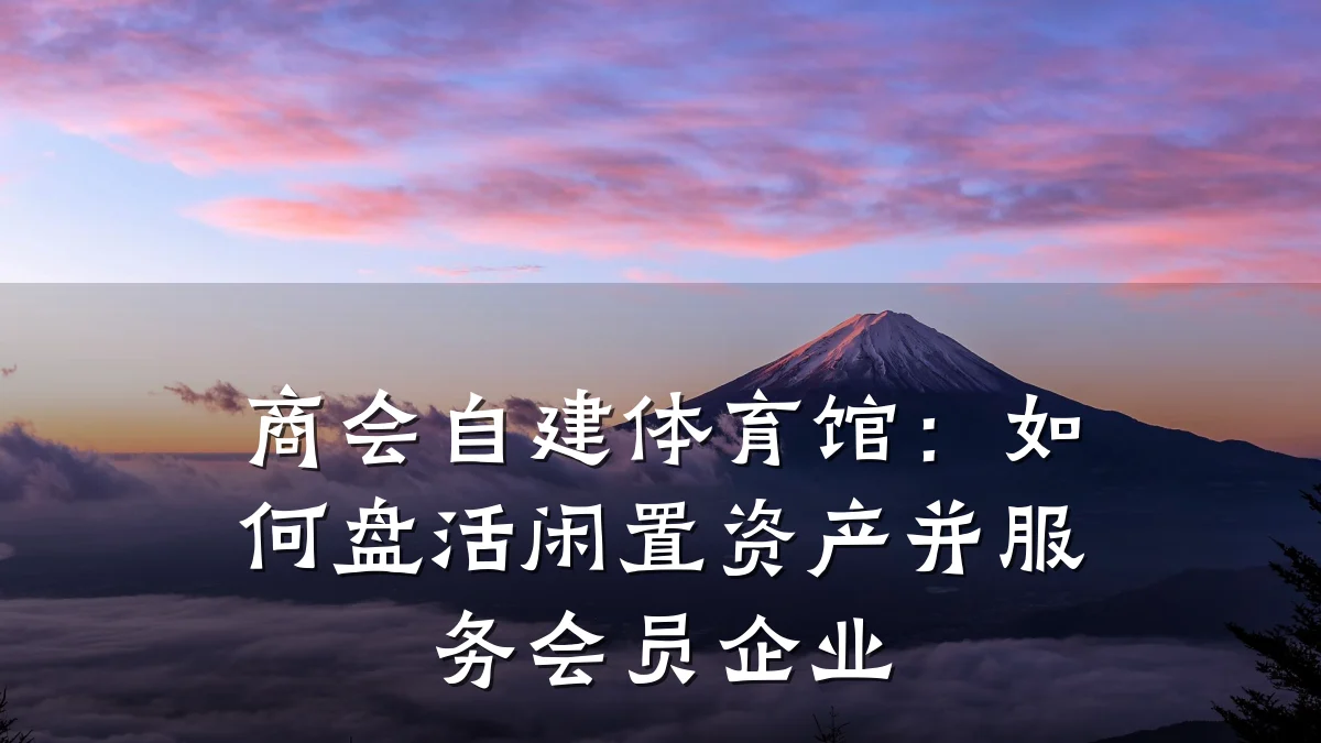 商会自建体育馆：如何盘活闲置资产并服务会员企业