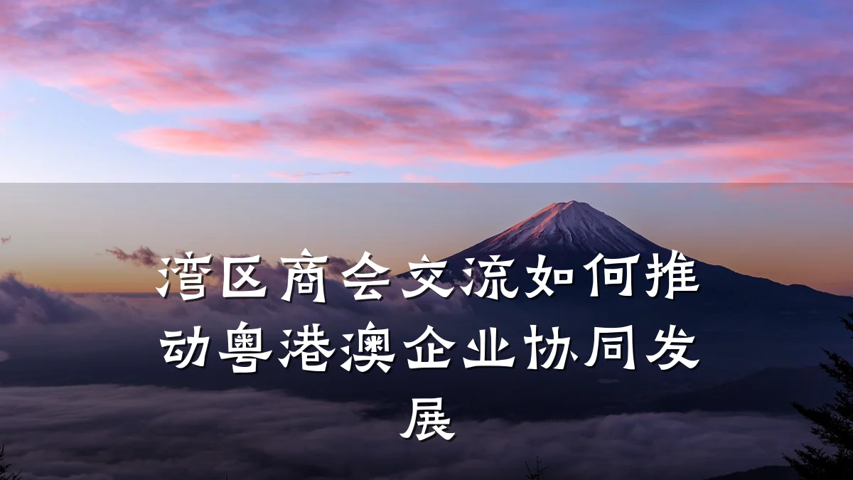 湾区商会交流如何推动粤港澳企业协同发展
