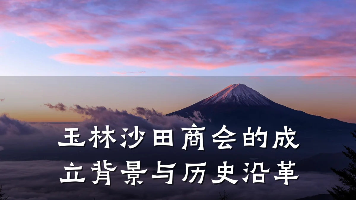 玉林沙田商会的成立背景与历史沿革