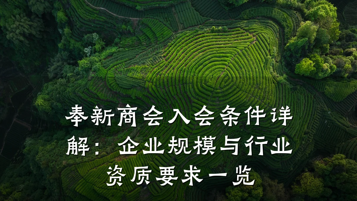 奉新商会入会条件详解:企业规模与行业资质要求一览
