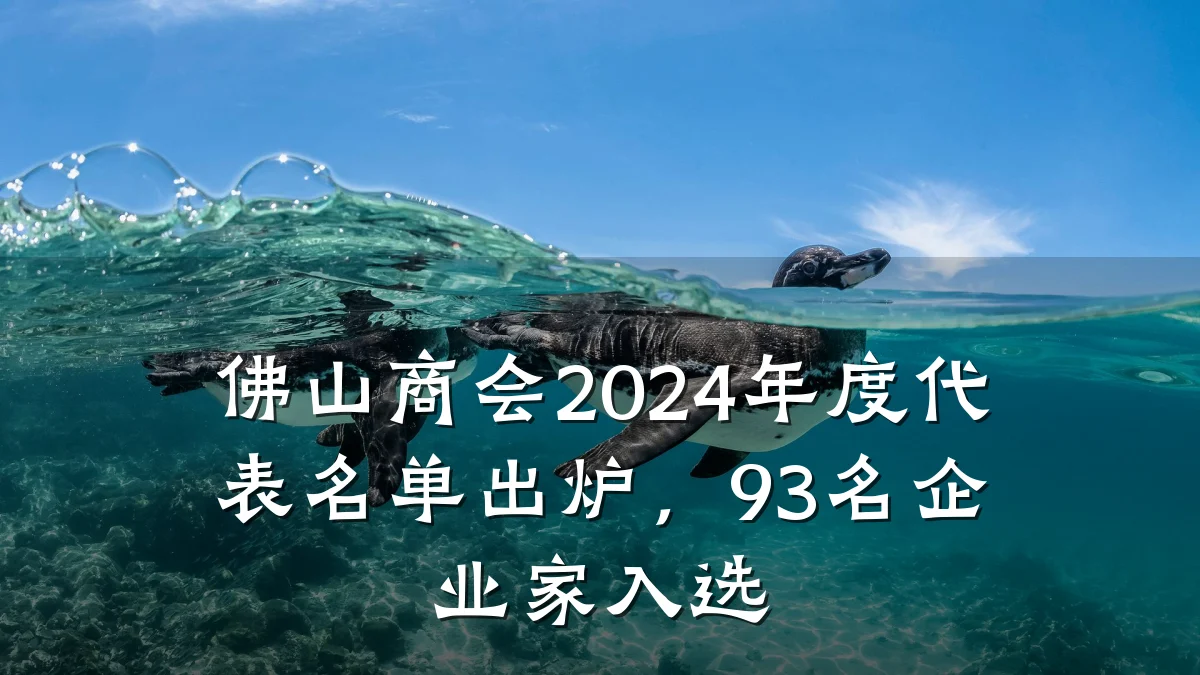 佛山商会2024年度代表名单出炉,93名企业家入选