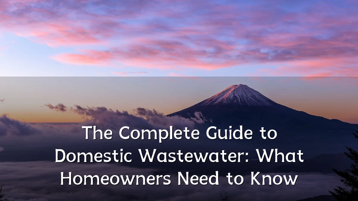 The Complete Guide to Domestic Wastewater: What Homeowners Need to Know