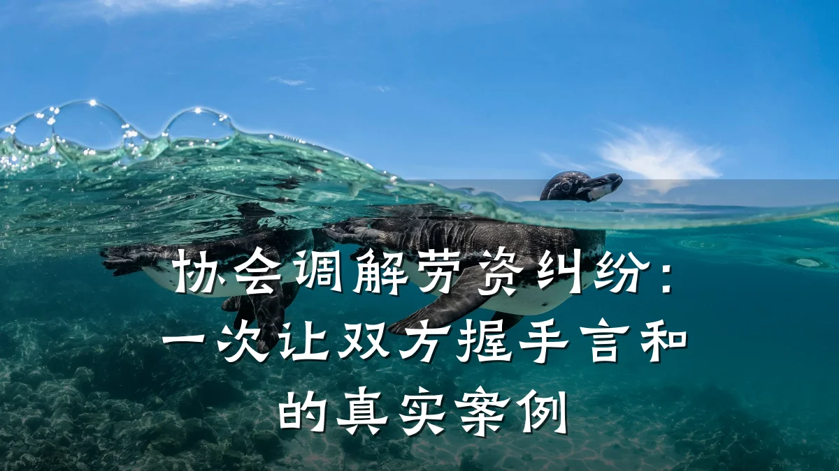 协会调解劳资纠纷:一次让双方握手言和的真实案例