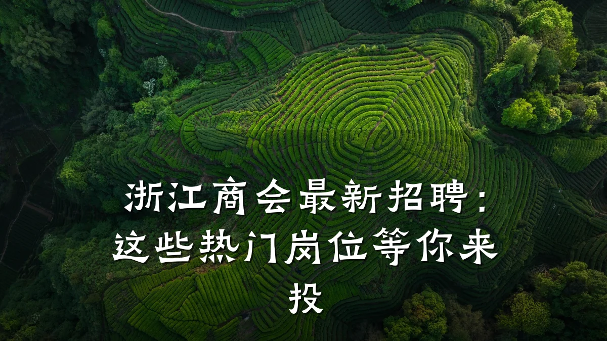 浙江商会最新招聘:这些热门岗位等你来投