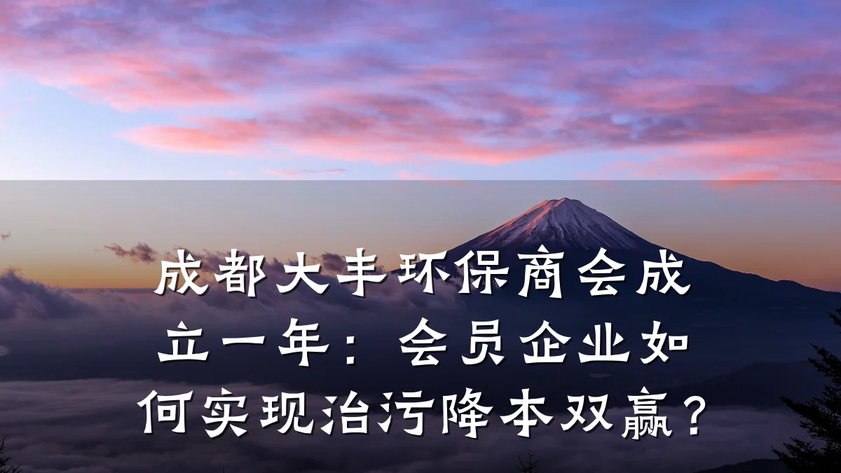 成都大丰环保商会成立一年:会员企业如何实现治污降本双赢?