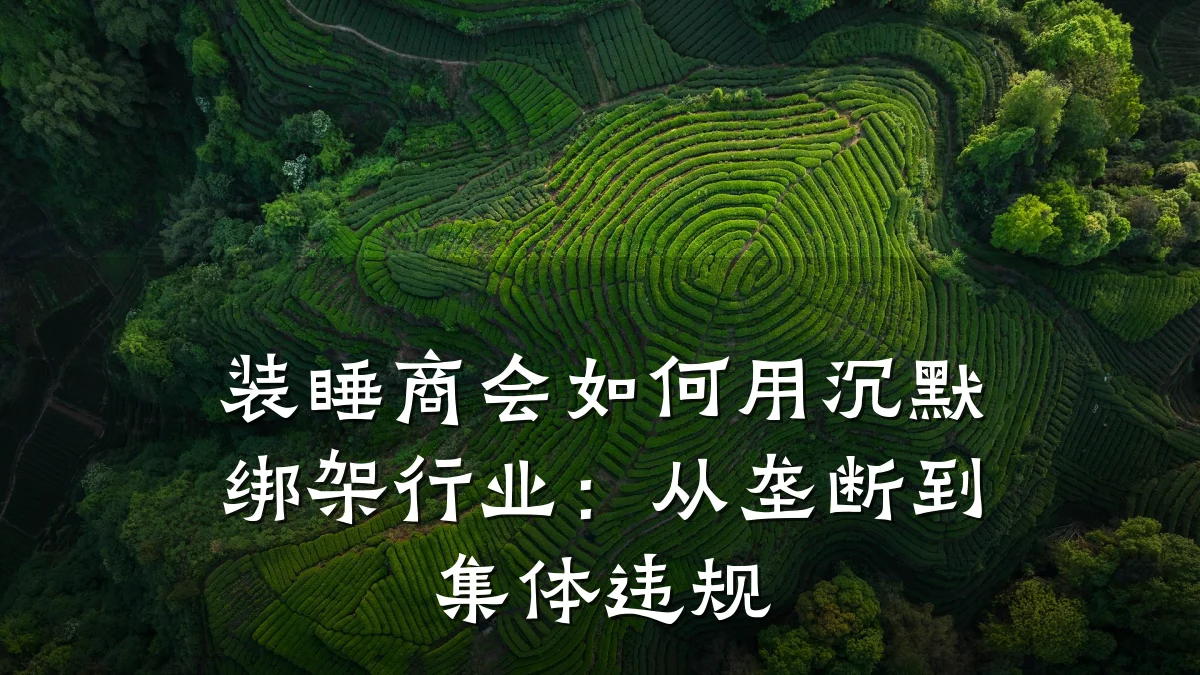 装睡商会如何用沉默绑架行业:从垄断到集体违规