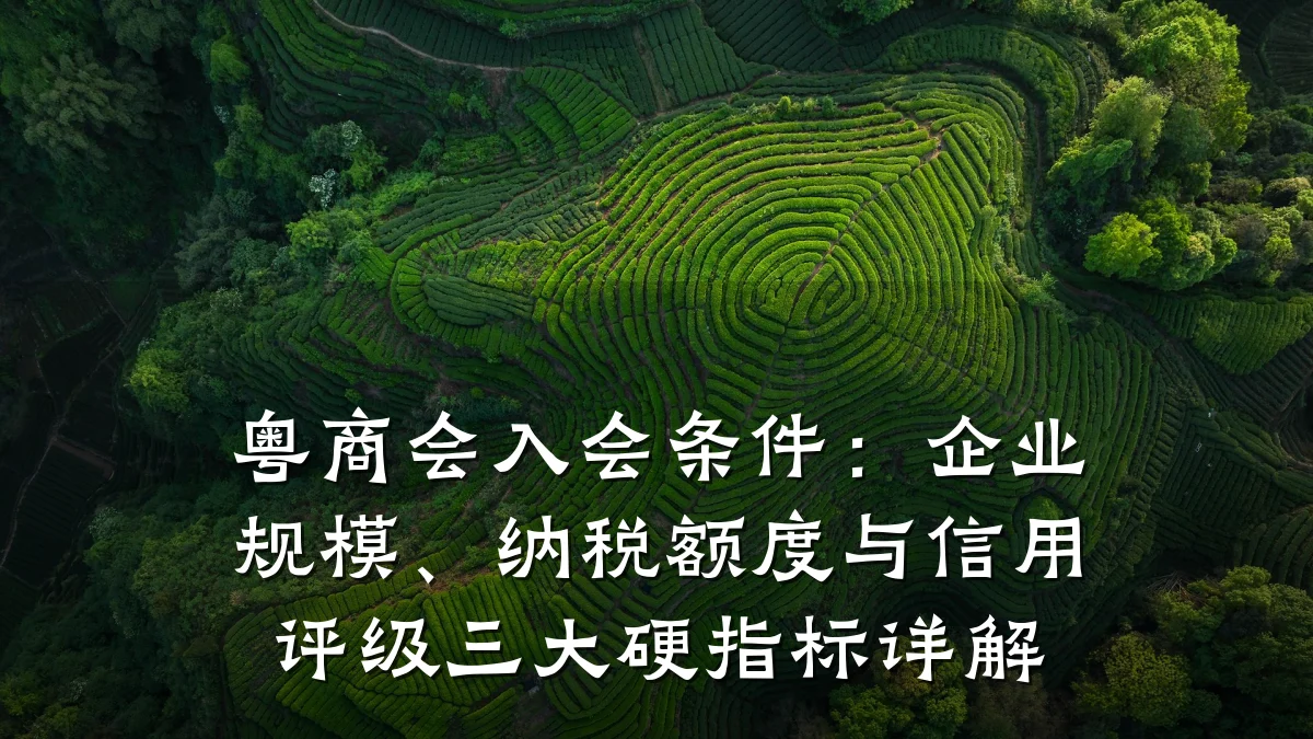 粤商会入会条件:企业规模、纳税额度与信用评级三大硬指标详解